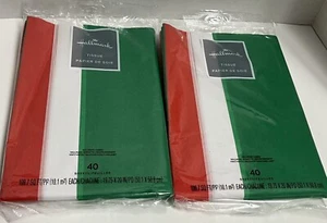 lot 2 packages Hallmark tissue paper green white red Christmas 80 sheets total - Picture 1 of 5