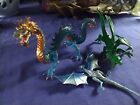 3 Plastic dragons,Chinese,2 Flying, dragons Detailed Toy Figure Fantasy Monster