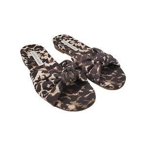 Veronica Beard Sandals Size 6 Etra Leopard Print Front knot Slides
