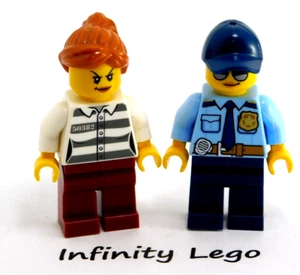 2 LEGO Female Minifigures Police Officer & crook City Police Helicopter (60275) - Picture 1 of 3