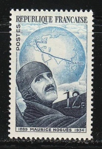 Frankreich 1951 postfrisch Mi 925 Sc 665 Maurice Nogues & Paris-Saigon Flugroute / Globus ** - Bild 1 von 1