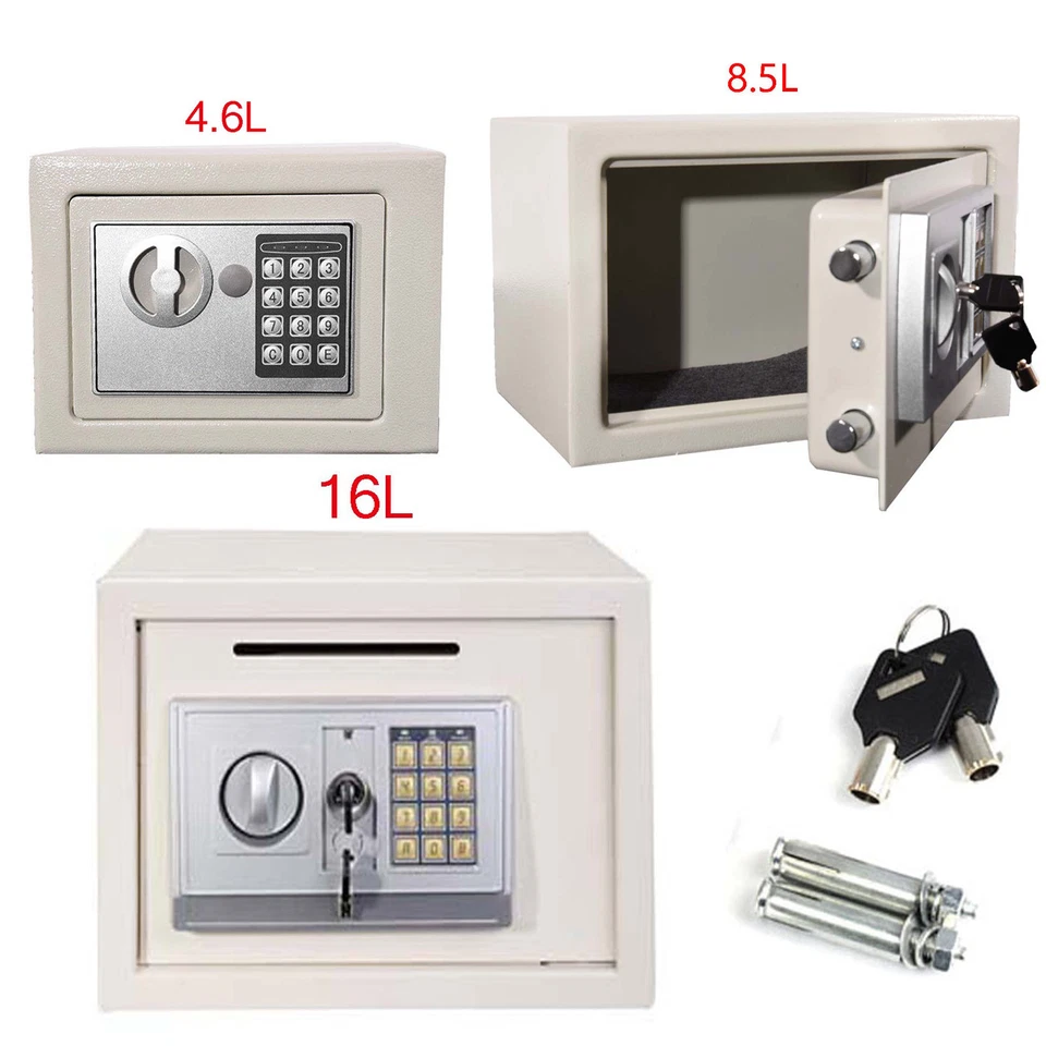 High Security Strong Steel Safes Key Lock Safety Box Home Office Money Cash Safe