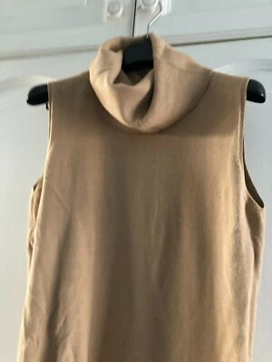 Beige turtleneck sleeveless OASIS jumper size XL (16) - Image 1 of 3