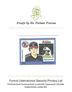 Sport USA American Baseball Wally Joyner - Grenada 1988 rara prova MNH - Foto 1 di 1