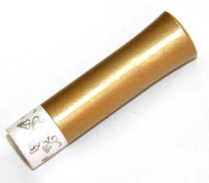 Vintage Sharon Finn Lipstick tube 1970s gold metallic Apricot Pearl AS IS - Picture 1 of 4