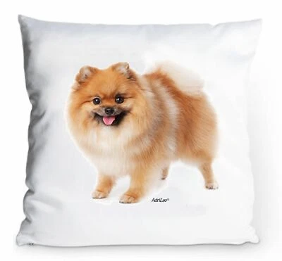 ADRILEO Kissenbezug 40x40cm - Spitz Zwergspitz - Pomeranian Hund Deko Portrait
