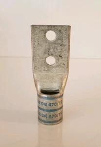 Burndy #YA34L-2TC38-FX Two Hole Compress Lug, Blue - Picture 1 of 4