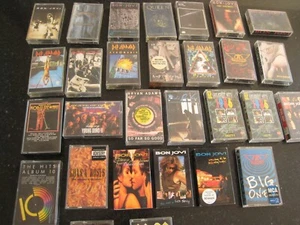 CASSETTE TAPES 80's 90's AC/DC DEF LEPPARD BON JOVI AEROSMITH - FREE POSTAGE - Picture 1 of 39