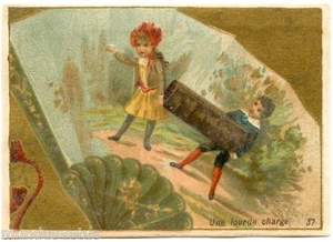 Chromo . A LA MAISON DORéE . PARIS. Joli éventail . Enfants . Range - Picture 1 of 2