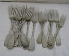15 ENGLISH HALLMARKED SILVERPLATE FORKS 5 MARKS:  “JG” w. CROWN RELIEF IN IMPRES