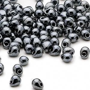 Seed Bead, Gunmetal Silver 4x3.4mm Teardrop Fringe Glass Bead (DP451)10 Gms(180) - Picture 1 of 1