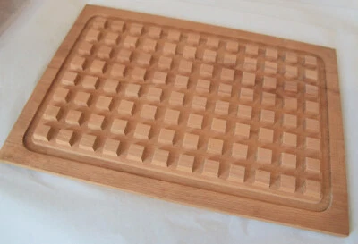 Vintage Bodum Wooden Cutting / Carving Board with Raised Grid / Recess Denmark - Image 1 of 4