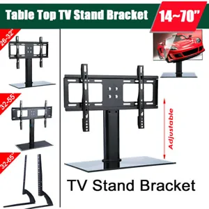 UK Universal Table Top TV Stand Bracket Base Adjust Pedestal Mount 26-55" Screen - Picture 1 of 39