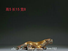 6" Antique Chinese Bronze 24K Gold Gilt Fengshui 12 Zodiac Year Tiger Statue