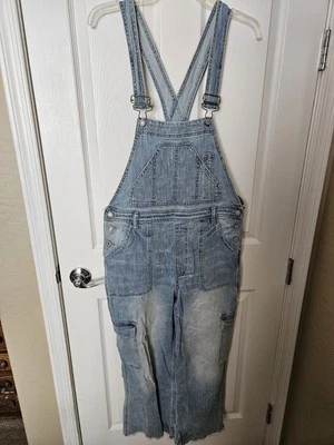 Женский Синий Джинсовый Комбинезон Anthropologie Pilcro, Художник, Сырой Подол, Бохо, Размер. 29 - Изображение 1 из 4