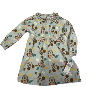 Disney Minnie Mouse Girls Long Sleeve Gauze Dress Green msrp $56 - Picture 1 of 12