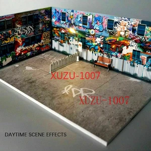 1/64 Diorama Szene Modell Auto Parkplatz Landschaft Hintergrund Display mit LED Licht - Bild 1 von 11