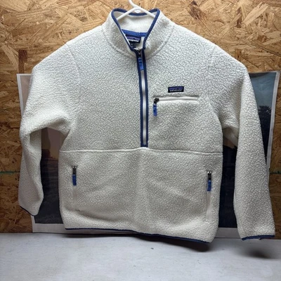 Pulôver feminino Patagonia retrô lã marsupial natural meio zíper tamanho XL - Imagem 1 de 4