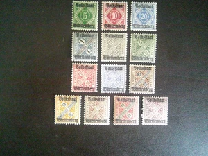 #O150; O152; O154; O156; O158-59 & O160-62*WÜRTTEMBERG* MH DIENSTMARKEN - Bild 1 von 1