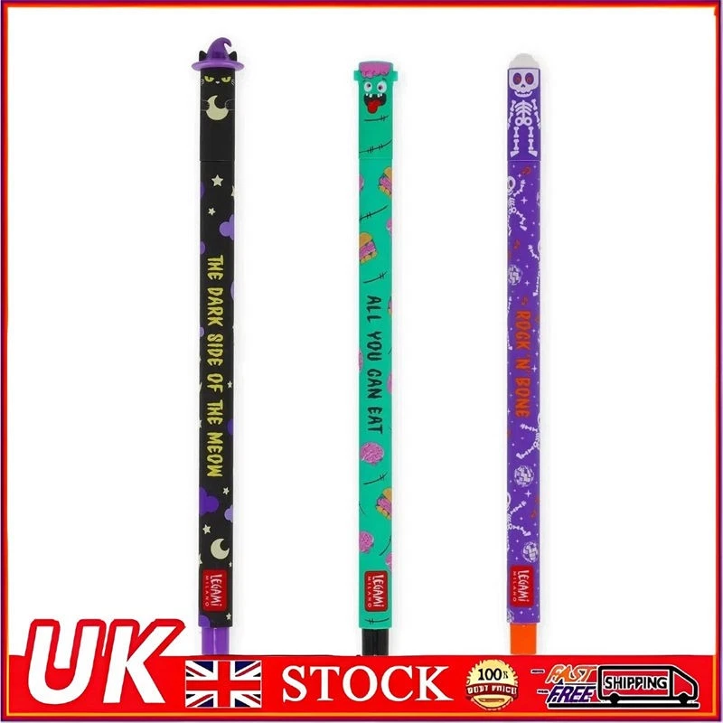 Legami erasable 3 pen set NEW 2025 design boo crew halloween UK - Image 1 of 4