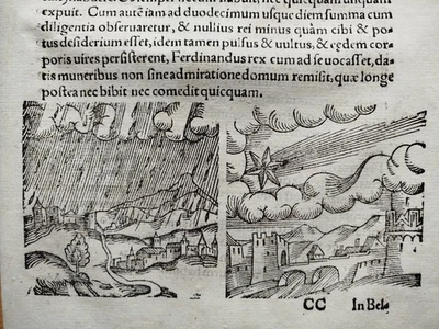 Wolfhart Chronicon Originalblatt Zeichen Wunder Katastrophen (569)  - 1557 - Image 1 of 3