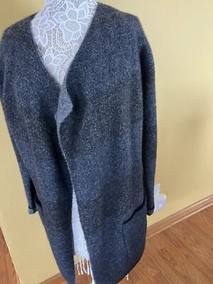 Cárdigan Suéter Max Studio Talla M Lana Cabello Yak Nórdico Cálido Gris Negro Foto 1 de 4