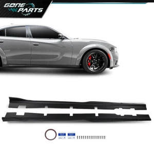 Fit For 2015-2023 Dodge Charger Side Skirts Rocker Panel Body Kit Matte Black - Picture 1 of 12
