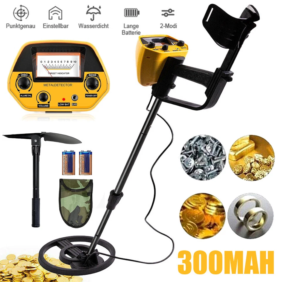 MARKENLOS Professioneller LCD Metalldetektor Gold Metal Detector Wasserdicht Tiefensonde