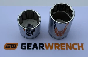 GearWrench 1-1/2" DEEP & Standard 12-Pt Socket 1/2" Drive 80687, 80680 - Bild 1 von 3