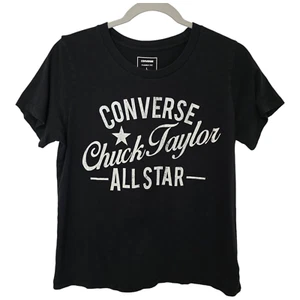 Converse Chuck Taylor All Star Womens T-Shirt Classic Fit Size Large Black - Picture 1 of 9