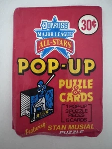 1987 Donruss Pop-Up Puzzle Cards Wax Pack - Unopened - Picture 1 of 4