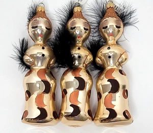 Handbemalter Glas Frau Figuraler Weihnachtsschmuck Anto '06 Italien 3er Set - Bild 1 von 7