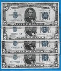 1934/A/C/D $5 Silver Certificates 4) Notes,Blue Seal,Circ VF,Nice!