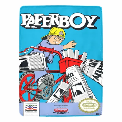 Retro Paperboy NINTENDO NES Video Game Cover Ultra-Soft Micro Fleece Blanket - Image 1 of 4