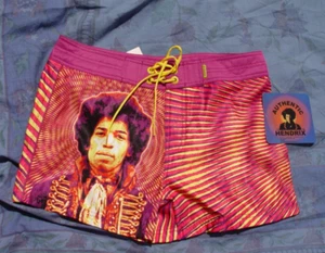 Rare VTG 2001 DRAGONFLY Jimi Henrix Board Shorts Sz 9 Psychedelic Pink Yellow - Picture 1 of 2