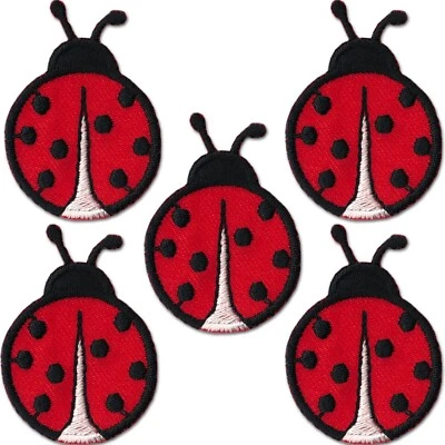 Pequeños parches Ladybug (paquete de 5) apliques de parche de hierro bordados por insectos Foto 1 de 4