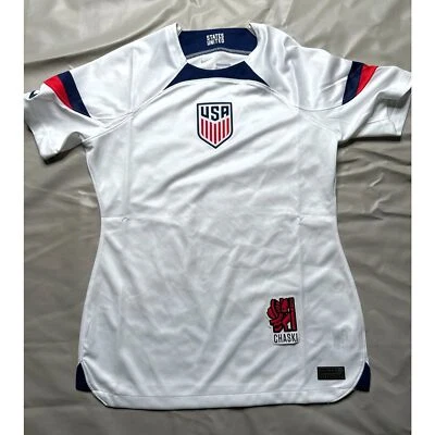 Camiseta de fútbol local Nike USA USMNT 2023 Stadium blanca DN0778-101 para mujer mediana Foto 1 de 4