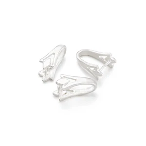 5 Stck. Silberfarben Messing Klemmbügel Eispickel Hohl Anhänger Kautionen Fundstücke 15x7 mm - Bild 1 von 8