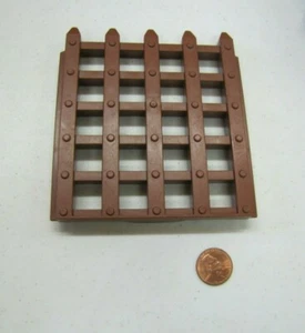 LEGO Duplo GATE DOOR SLIDING BROWN GRILL 6x7 KNIGHT'S CASTLE Building Part #4864 - Picture 1 of 3