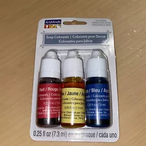 art minds Soap Colorants/soap making 1 pkg of 3 / 0.25 ozred/blue/yellow new - Picture 1 of 3