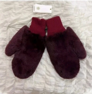 Tory Burch Rabbit Fur Mittens New with Tags - Image 1 of 3