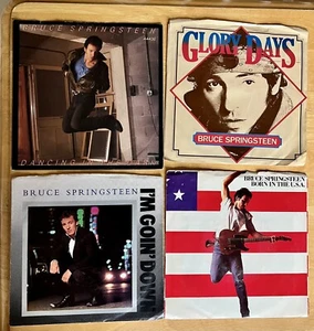 4 - Bruce Springsteen NM 45 RPM Vinyl Records Picture Sleeves Born In The USA - Picture 1 of 10