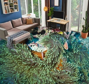 3D Green Coral 35RAIN28 Floor WallPaper Murals Wall Print Decal AJ Honey - Picture 1 of 5
