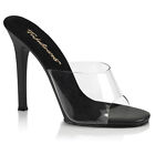 High Heel Stiletto Slip On Shoes Mules Clear Pleaser Gala 01