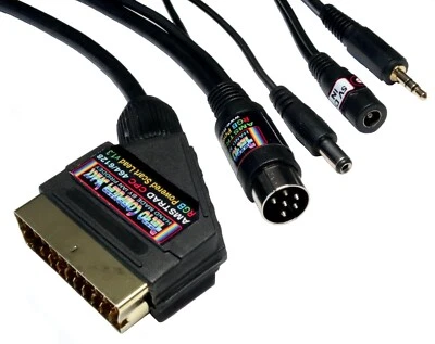 Amstrad CPC 464 & 6128 Computers POWERED RGB Scart Cable TV Video Lead 2mtr - Image 1 of 2
