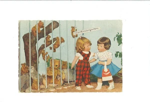 uralte AK Käthe Kruse Puppen - im Tierkindergarten //02 - Bild 1 von 1