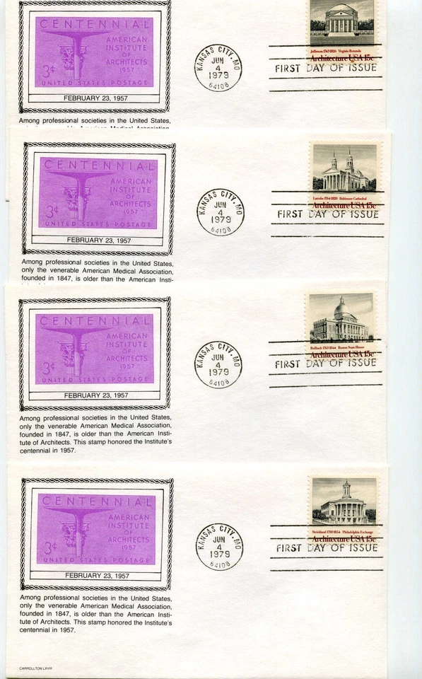 1779-82 Architecture 1979, 4 Carrollton, FDCs - Image 1 of 1