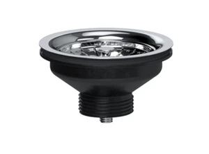 Stainless steel kitchen sink basket strainer, 40mm (1 1/2") connection - Picture 1 of 3