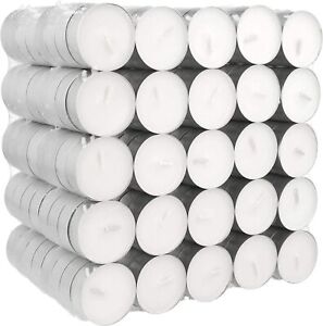 200 Pcs Unscented Tealight Candles 4 Hour Burn Time White Dripless Long Lasting