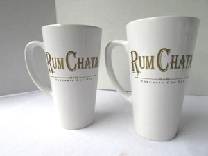 Rum Chata Horchata Con Ron 14oz. 6" Tall Coffee/Latte Ceramic Mugs  Set of (2) - Picture 1 of 16